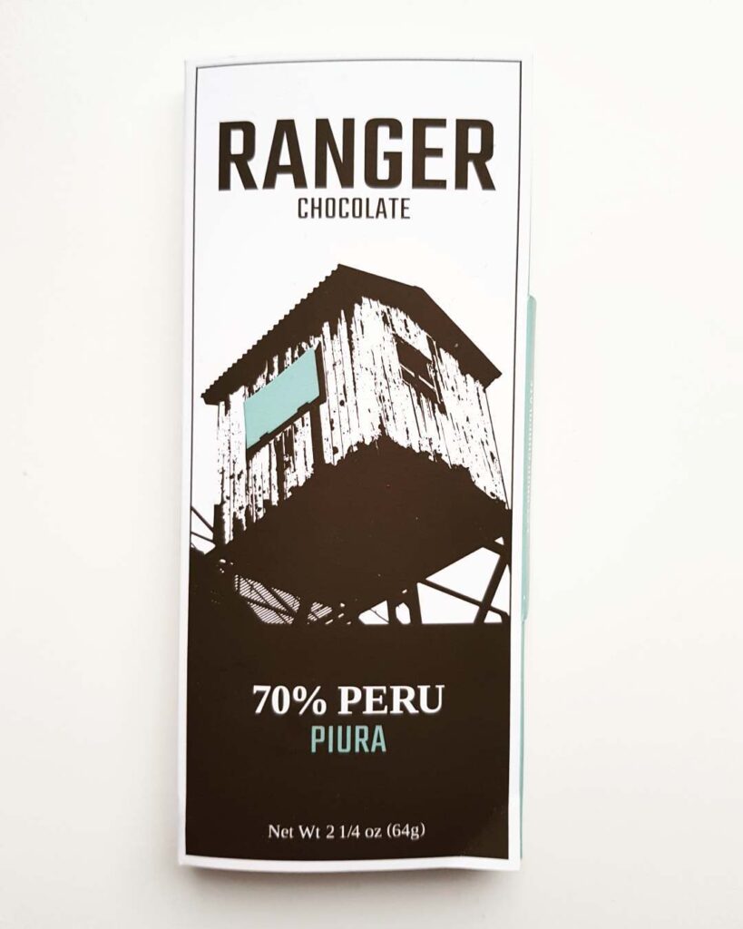 Innpakningen til Ranger Chocolate 70 % Peru Piura