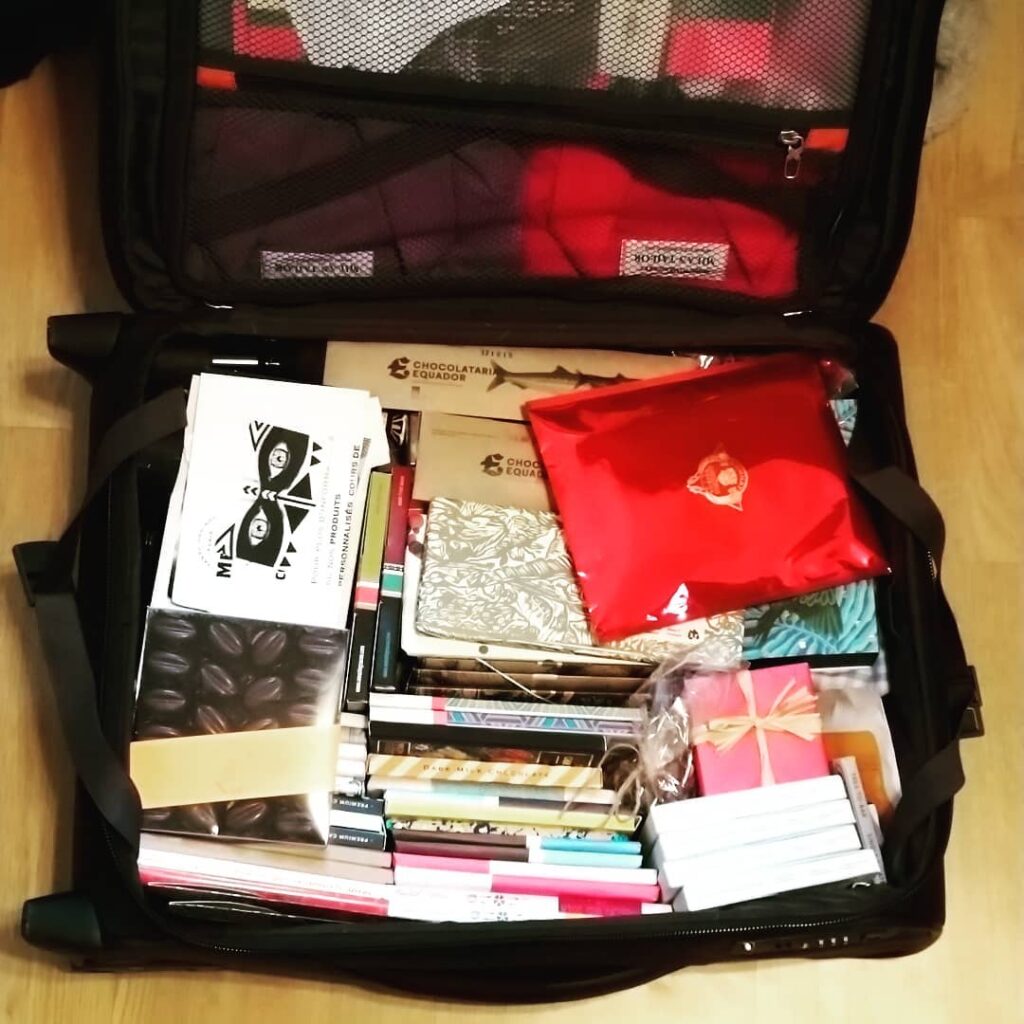 Koffert full av sjokolade fra Salon du Chocolat