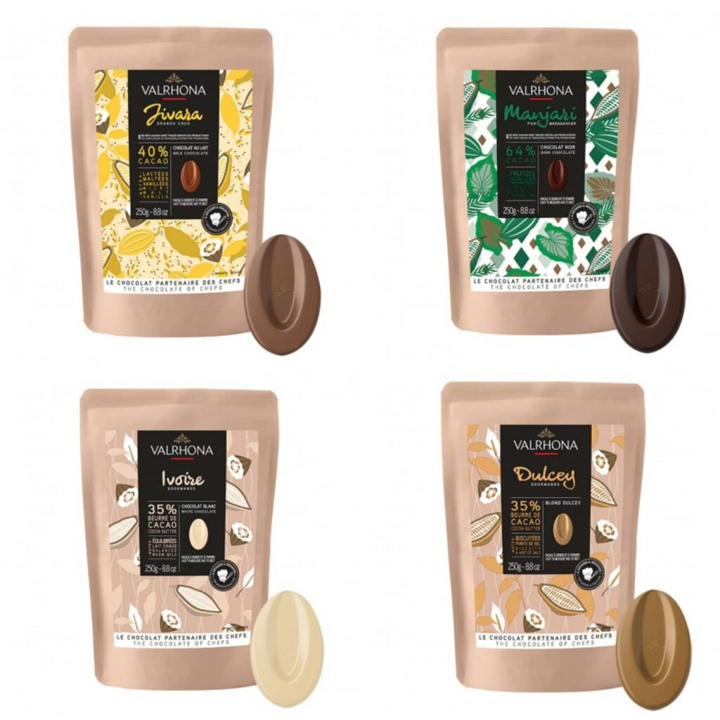 Poser med Valrhona Jivara, Manjari, Ivoire og Dulcey