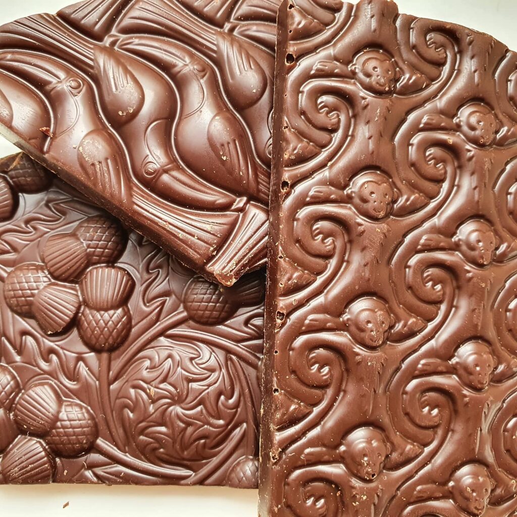 Mønstrede sjokoladeplater fra Chocolate Tree