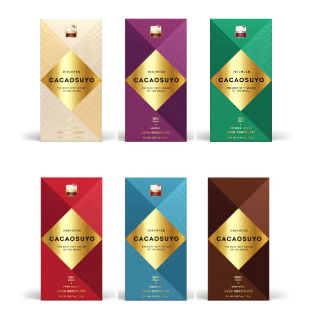 Seks sjokoladeplater fra Cacaosuyo