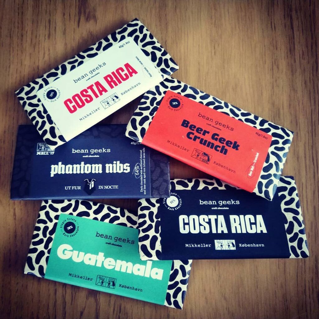 Sjokoladeplater fra Bean Geeks med Costa Rica, Guatemala og Beer Geek Crunch