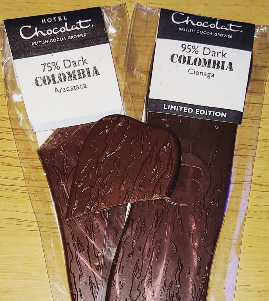 To colombianske sjokolader fra Hotel Chocolat