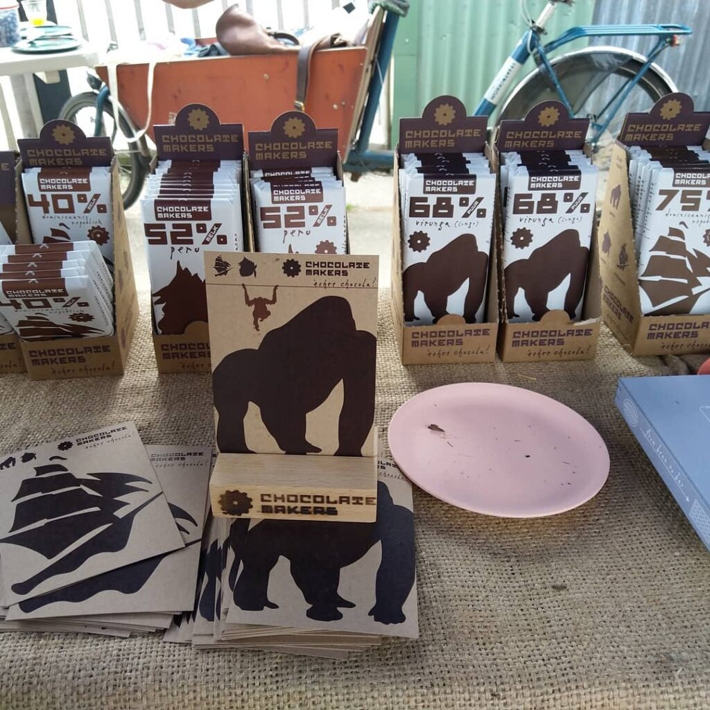 Sjokolader fra Chocolatemakers med gorilla på innpakningen