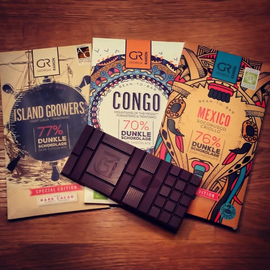 Sjokoladeplater fra Georgia Ramon fra Congo, Mexico og Island Growers