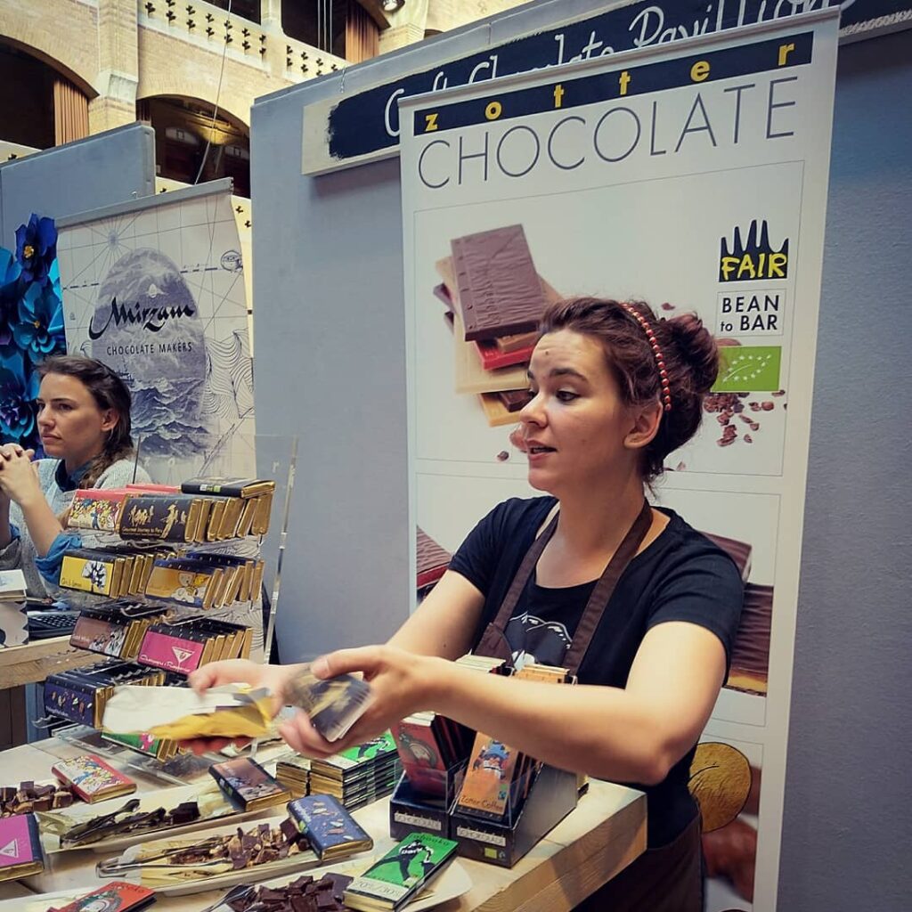 Standen til Zotter i Craft Chocolate Pavilion