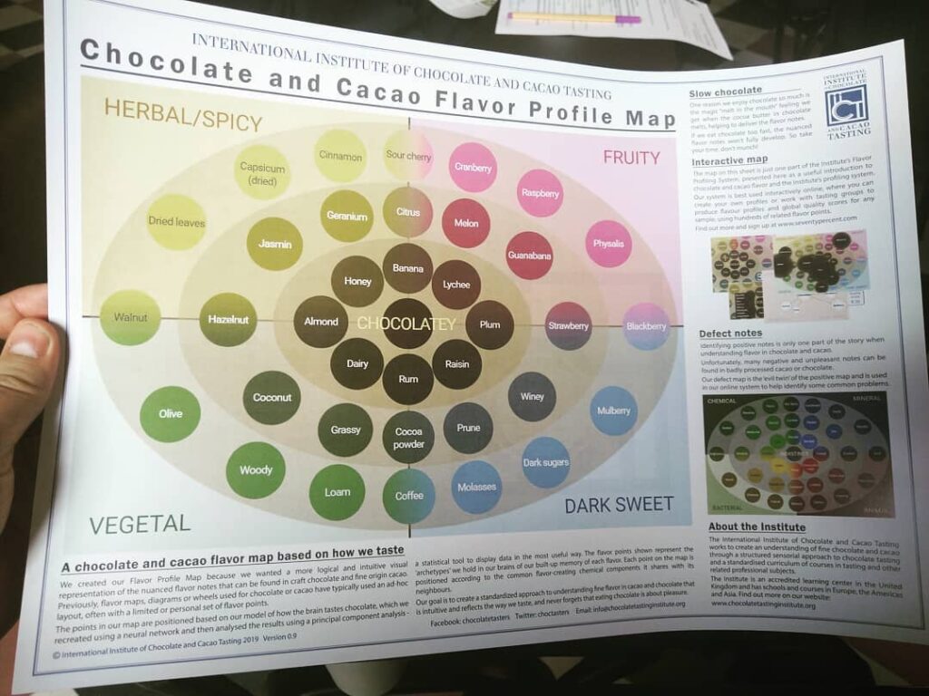 Chocolate and Cacao Flavour Profile Map