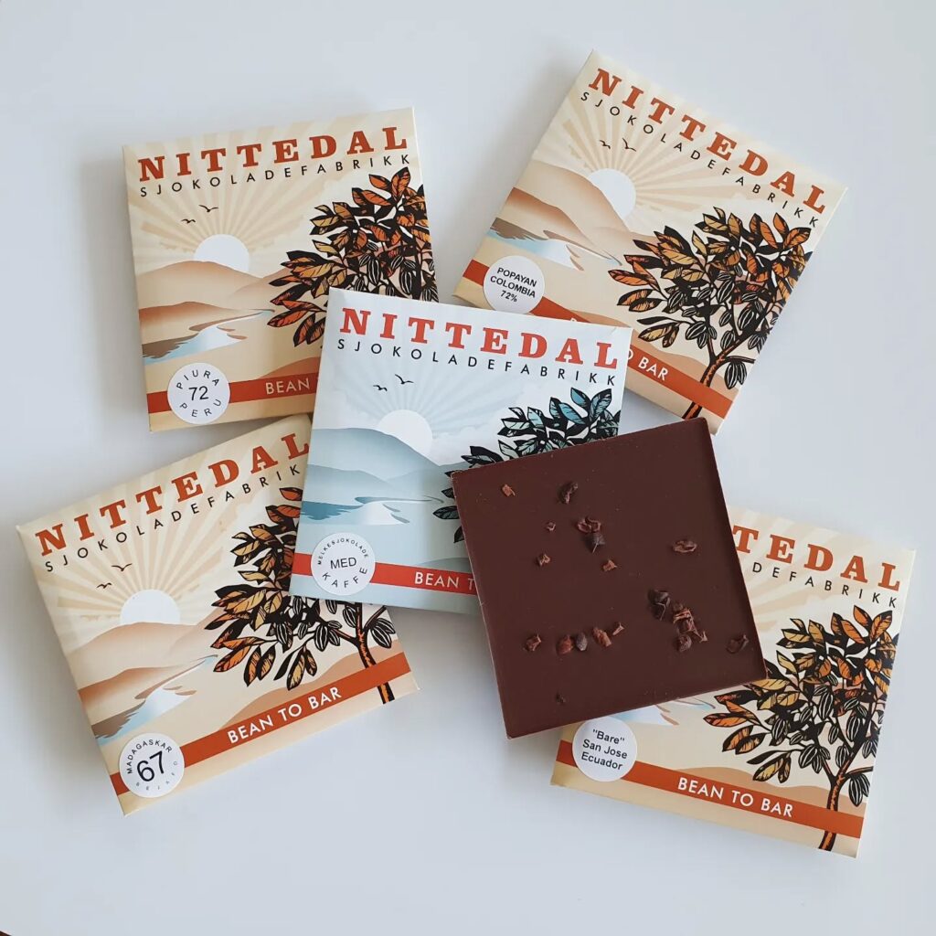 Sjokoladeplater fra Nittedal Sjokoladefabrikk