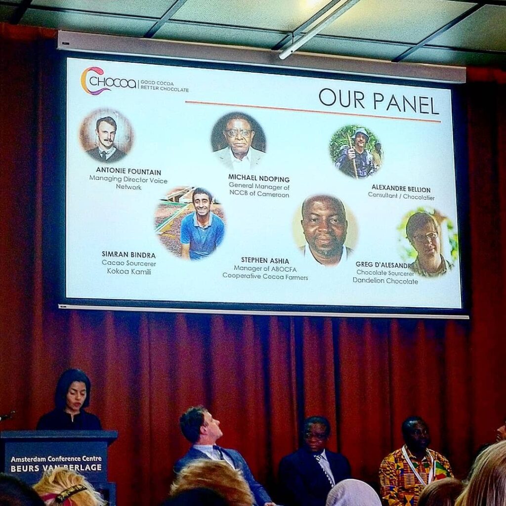 Panel på scenen under Chocolate Makers Forum på Chocoa
