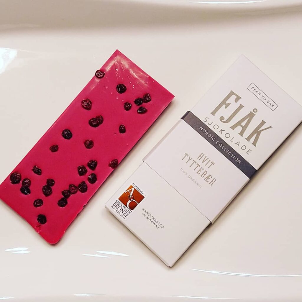 Fjåk Hvit Tyttebær med rosa plate