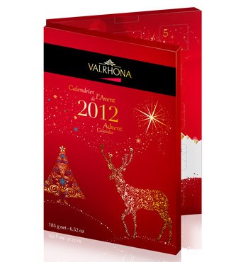 Adventskalender 2012 fra Valrhona i rød eske